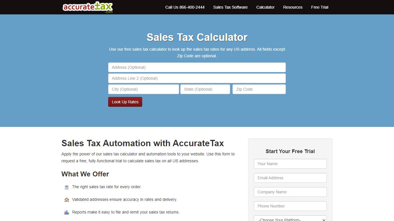 Free Sales Tax Calculator by Address or Zip Code, Lookup Sales Tax Rates